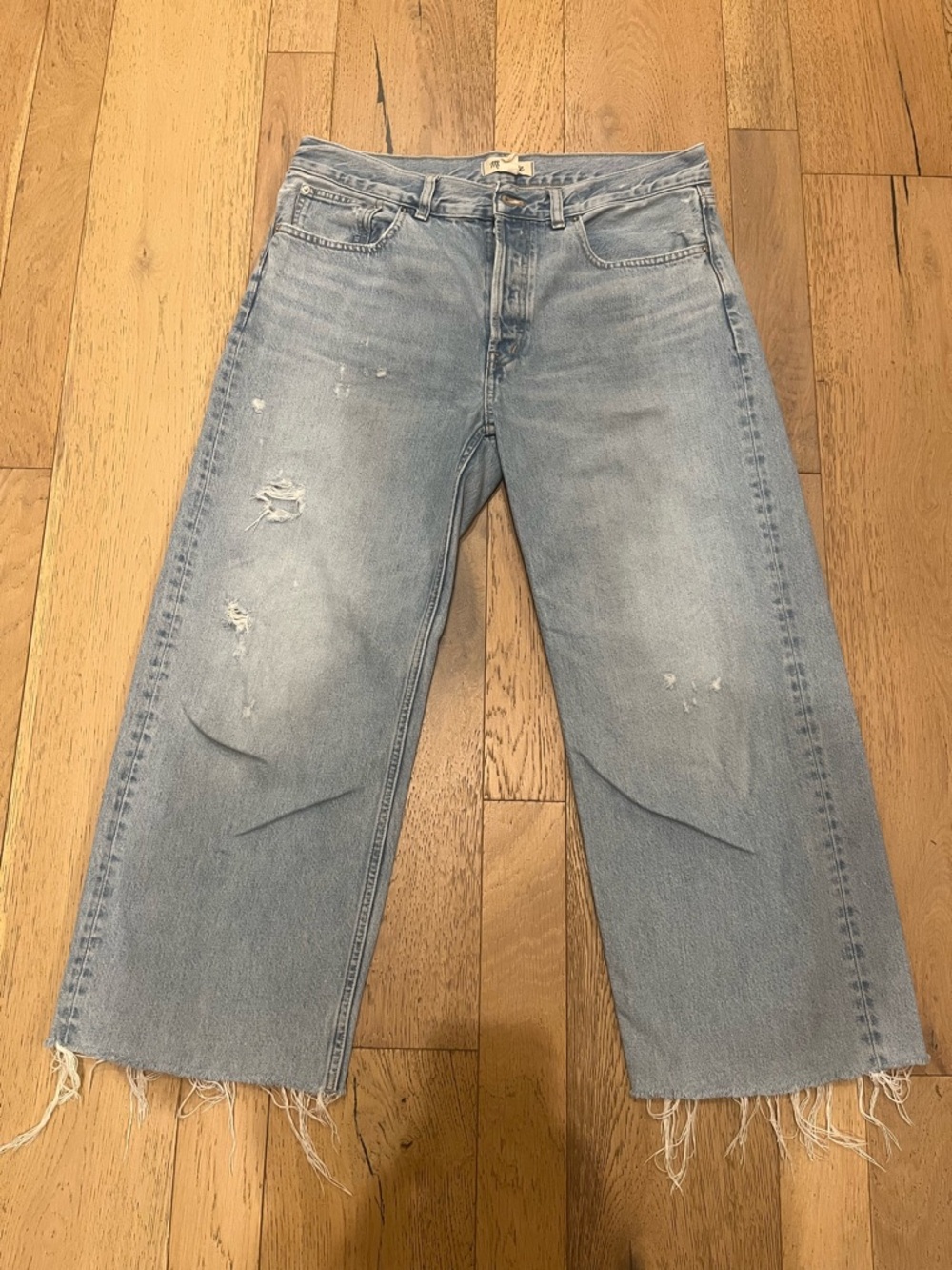 Madewell low slung baggy crop jeans in foster wash